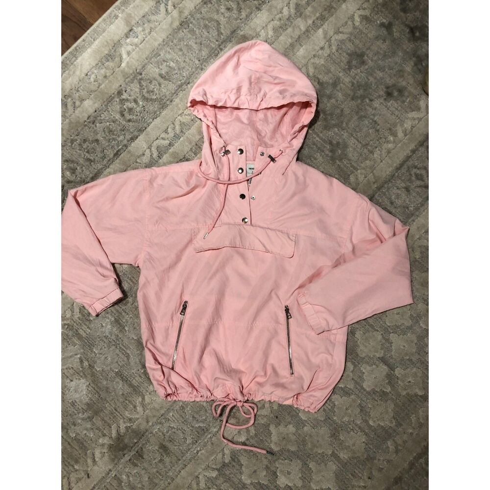 Forever 21 Pink Hooded Anorak Jacket Size Small